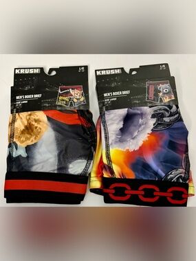 NEW 2 Pr Krush Men's Teddy Bear Boxer Briefs Size L 36-38 Legend Regret Nothing